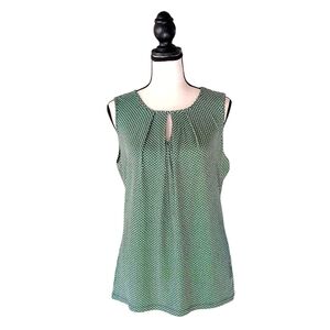 Ann Taylor Pleated Sleeveless Keyhole Tunic Blouse Size Medium
